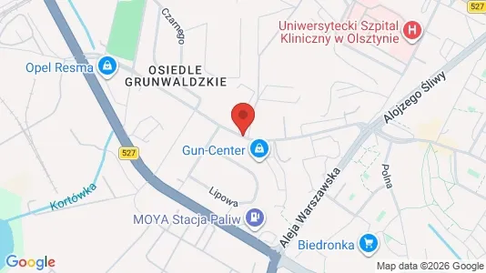 Apartments for rent i Olsztyn - kort over placeringen