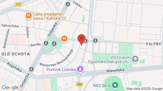 Apartments for rent i Warszawa Ochota - kort over placeringen