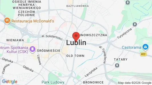 Apartments for rent i Lublin - kort over placeringen