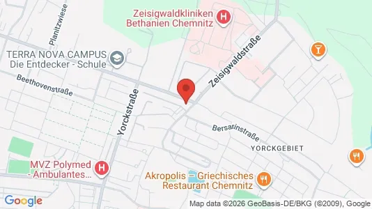 Apartments for rent i Chemnitz - kort over placeringen