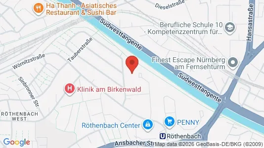 Apartments for rent i Nuremberg - kort over placeringen