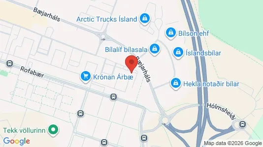 Apartments for rent i Reykjavík Árbær - kort over placeringen