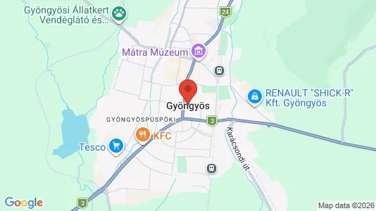 Houses for rent i Gyöngyösi - kort over placeringen