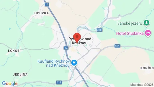 Apartments for rent i Rychnov nad Kněžnou - kort over placeringen