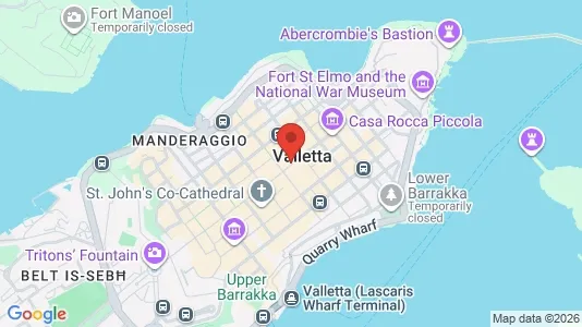 Apartments for rent i Valletta - kort over placeringen