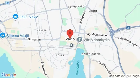 Apartments for rent i Växjö - kort over placeringen