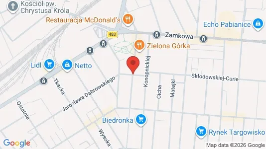 Apartments for rent i Pabianicki - kort over placeringen