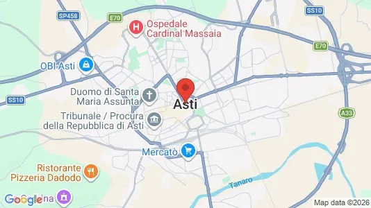 Apartments for rent i Asti - kort over placeringen