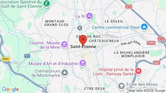 Apartments for rent i Saint-Étienne - kort over placeringen