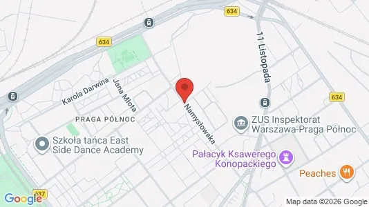 Rooms for rent i Warszawa Praga-Północ - kort over placeringen