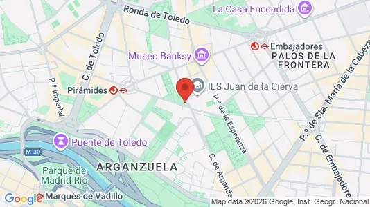 Apartments for rent i Madrid Arganzuela - kort over placeringen