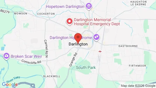Houses for rent i Darlington - County Durham - kort over placeringen