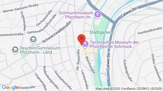 Apartments for rent i Pforzheim - kort over placeringen
