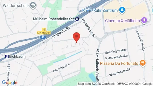 Apartments for rent i Mülheim an der Ruhr - kort over placeringen