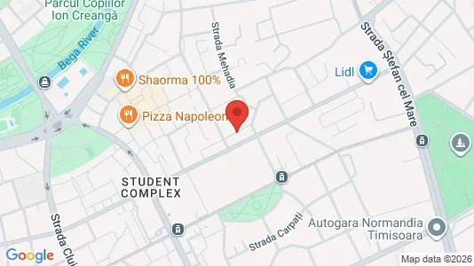 Apartments for rent i Timişoara - kort over placeringen