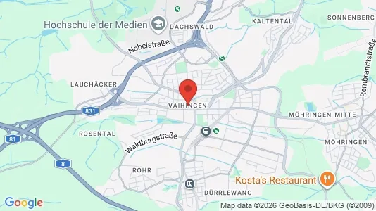 Apartments for rent i Stuttgart Vaihingen - kort over placeringen