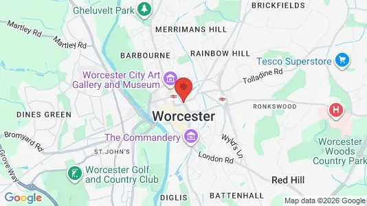 Rooms for rent i Worcester - Worcestershire - kort over placeringen