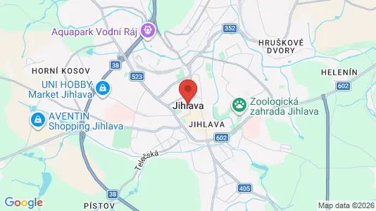 Apartments for rent i Jihlava - kort over placeringen
