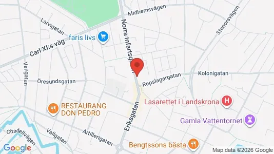 Apartments for rent i Landskrona - kort over placeringen
