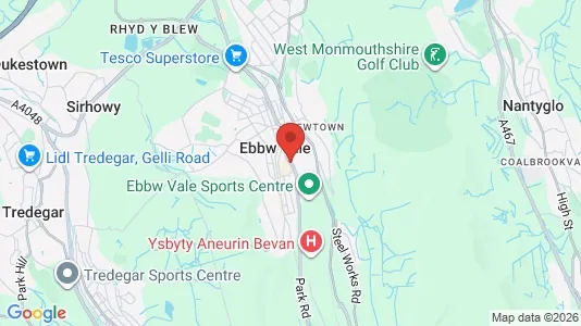 Houses for rent i Ebbw Vale - Gwent - kort over placeringen