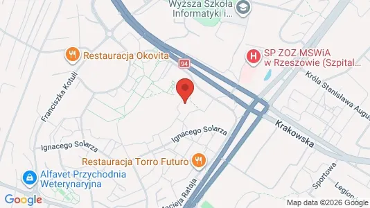 Apartments for rent i Rzeszów - kort over placeringen