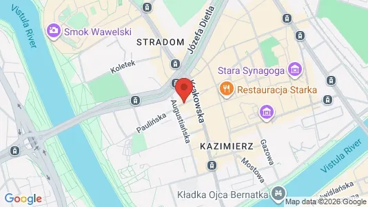 Apartments for rent i Kraków Śródmieście - kort over placeringen
