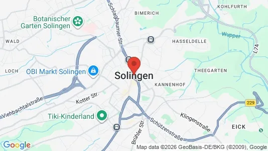 Apartments for rent i Solingen - kort over placeringen