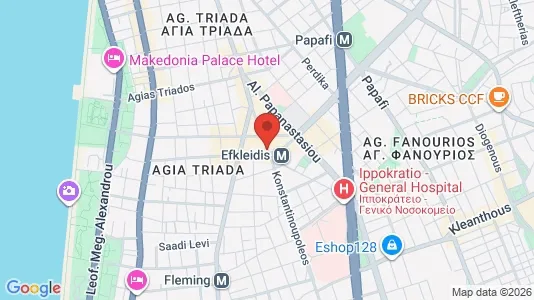 Apartments for rent i Thessaloniki - kort over placeringen