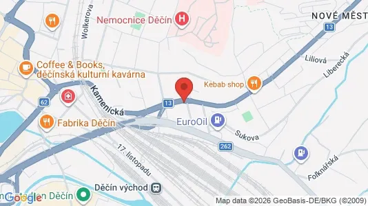 Apartments for rent i Děčín - kort over placeringen