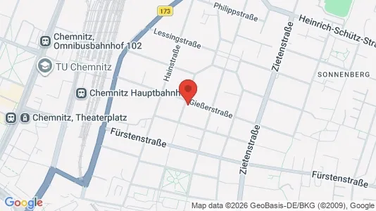 Apartments for rent i Chemnitz - kort over placeringen