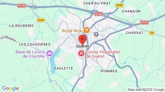 Apartments for rent i Guéret - kort over placeringen