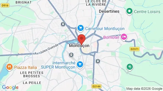 Apartments for rent i Montluçon - kort over placeringen