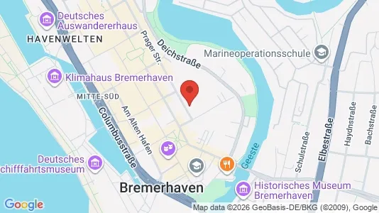 Apartments for rent i Bremerhaven - kort over placeringen