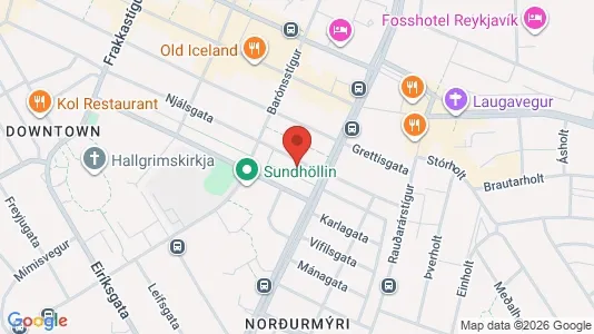 Apartments for rent i Reykjavík Miðborg - kort over placeringen