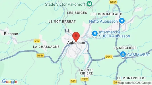 Houses for rent i Aubusson - kort over placeringen