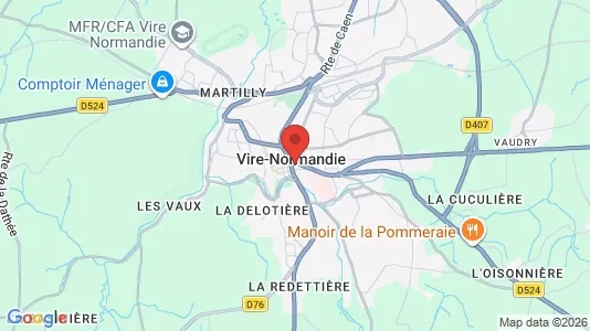 Apartments for rent i Vire - kort over placeringen