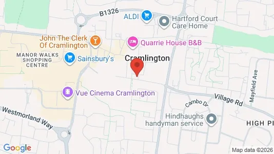 Apartments for rent i Cramlington - Northumberland - kort over placeringen