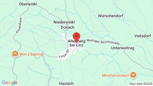 Apartments for rent i Altenberg bei Linz - kort over placeringen