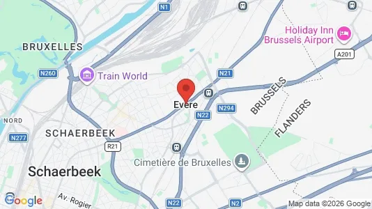 Houses for rent i Brussels Evere - kort over placeringen