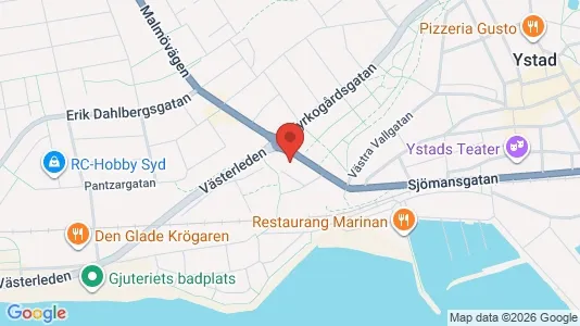 Apartments for rent i Ystad - kort over placeringen