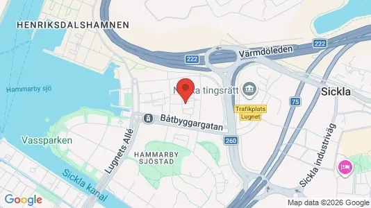 Apartments for rent i Hammarbyhamnen - kort over placeringen
