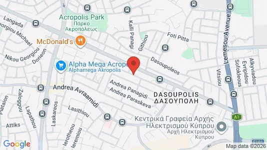 Apartments for rent i Nicosia Strovolos - kort over placeringen