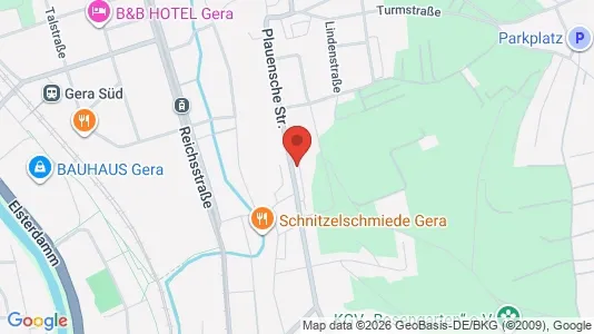 Apartments for rent i Gera - kort over placeringen