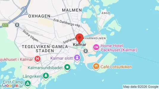 Rooms for rent i Kalmar - kort over placeringen
