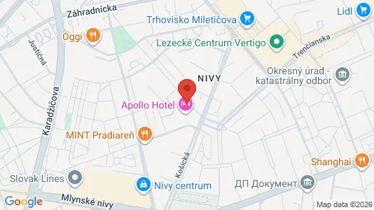 Apartments for rent i Bratislava Ružinov - kort over placeringen