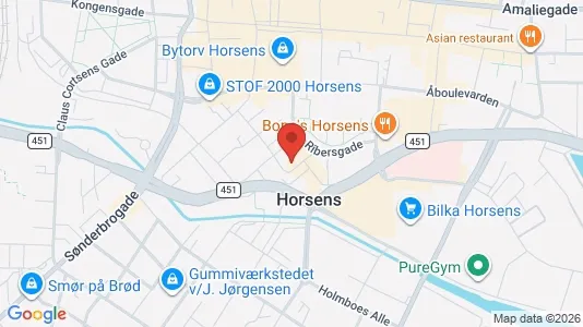 Apartments for rent i Horsens - kort over placeringen