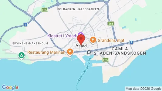Apartments for rent i Ystad - kort over placeringen