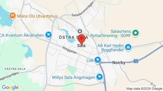 Apartments for rent i Sala - kort over placeringen