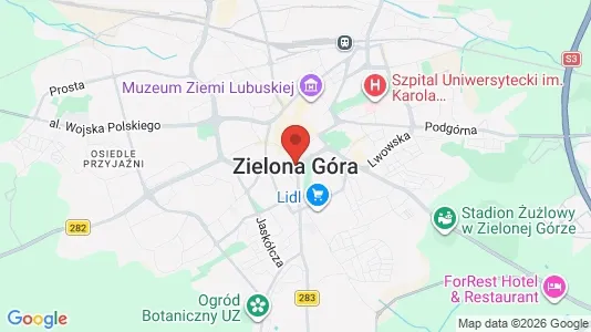 Houses for rent i Zielona Góra - kort over placeringen