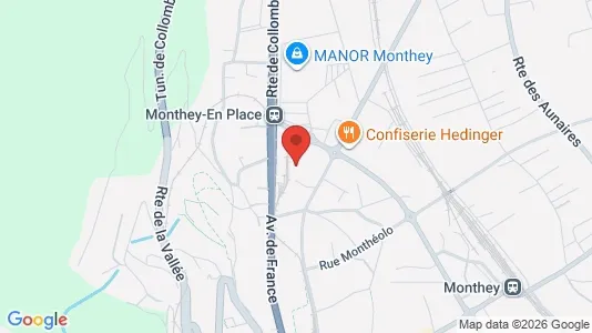 Apartments for rent i Monthey - kort over placeringen